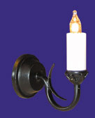 FA12001B Wandlamp zwart met kaars