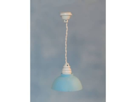 FA15020HA Witte hanglamp met blauwe kap