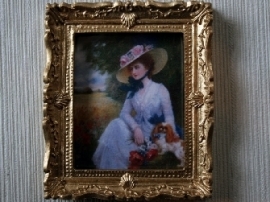 WH-Y182 Schilderij Dame in blauw