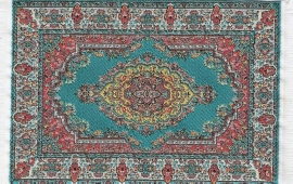 SAD-D698D Turks tapijt turq 10 x 14cm