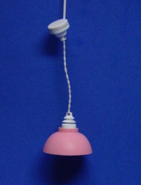 FA15020HB Witte hanglamp met roze kap