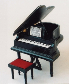 SAD-DF277 Zwarte "Grand Piano" met krukje