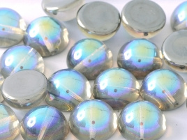 Dome Beads 12 x 7 Crystal Graphite Rainbow (per 5)