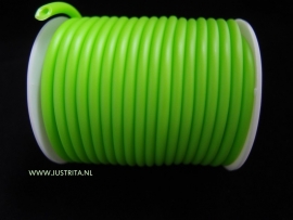 Rubber koord 4 mm hol Neon Groen