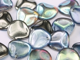 Rose Petals 14 x 13 mm Crystal Graphite Rainbow (per 10)