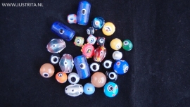 50 gram lampwork glaskralen "evel eye"