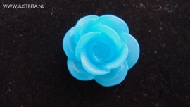Resin cabochon roos blauw 18mm