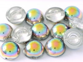 Dome Beads 12 x 7 Crystal Vitrail (per 5)