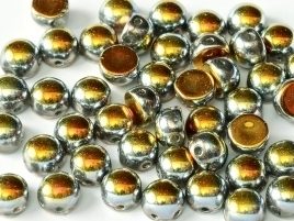 2-hole Cabochon 6 mm Crystal Full Marea (per 8)