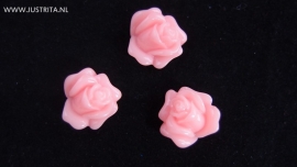 Resin cabochon roosje 14 mm roze