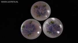Resin cabochon lila roos 25mm