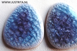 Cabochon crackle porselein paars/blauw