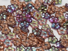 flower Beads 5mm Crystal Copper Rainbow (50 stuks)