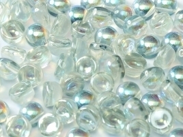 2-hole cabochon 6 mm Crystal Blue Rainbow (per 8)