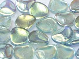 Rose Petals 14 x 13 mm Crystal Blue Rainbow (per 10)