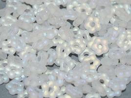Flower Beads 5mm Crystal Full AB Matted (per 50)
