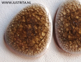 Cabochon crackle porselein donker olijfgroen