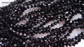 1 streng kristallen bicones 3 mm zwart