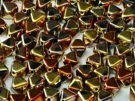 Bicone Beads 6 mm Jet California Gold Rush (per 50)