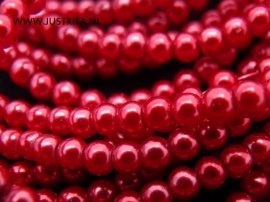 Glasparels 3 mm rood per streng