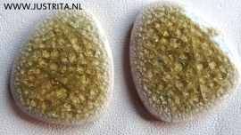 Cabochon crackle porselein olijfgroen