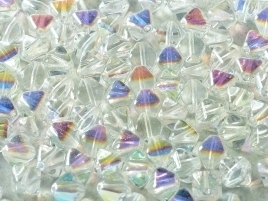 Bicone Beads 6 mm Crystal AB (per 50)