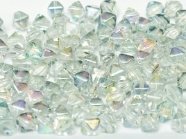Bicone Beads 6 mm Crystal Blue Rainbow (per 50)