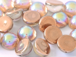 Dome Beads 14 x 8 Crystal Copper Rainbow (per 5)