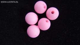 10 x matte acryl kraal 10 mm roze