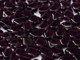 Silky Beads 2-hole 6 x 6 mm Dark Amethyst (per 22)