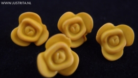 Resin roosje okergeel 14.5 mm (10 stuks)