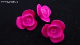 Resin roosje fuchcia roze 14.5 mm (10 stuks)