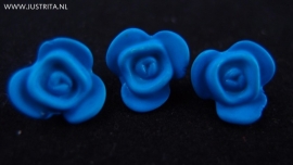 Resin roosje blauw 14.5 mm (10 stuks)
