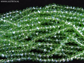 1 streng kristal rondellen 8 bij 6 mm groen