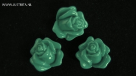 Resin cabochon roosje 14 mm groen