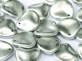 Rose Petals 14 x 13 mm Aluminium Silver (per 10)