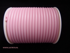 Rubber koord hol 4 mm Roze