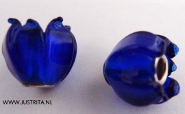 GKB07 kobaltblauwe glazen tulp