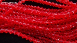 1 Streng kristallen bicones 4 mm rood