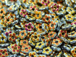 Flower Beads 5mm Jet Full Marea (50 stuks)