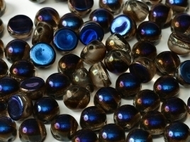 2-hole Cabochon 6 mm Crystal Full Azuro (per 8)