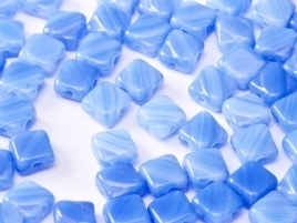 Silky Beads 2-hole 6 x 6 mm Marble Blue (per 20)