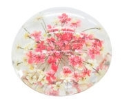 Resin cabochon droogbloemetjes roze