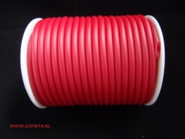 Rubber koord 4mm hol Rood