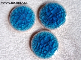 Cabochon crackle porselein blauw