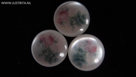 Resin cabochon roze roosje 25mm