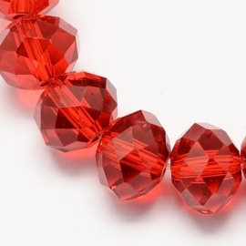 Rondellen 3 x 4 mm Transparent Red