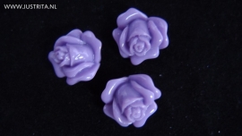 Resin cabochon roosje 14 mm lavendel