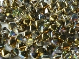 Bicone Beads 6 mm Crystal Golden Rainbow (per 50)