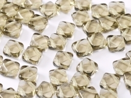 Silky Beads 2-hole 6 x 6 mm Black Diamond (per 20)